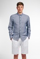 Eterna, ETERNA LANGARM HEMD SLIM FIT UPCYCLING SHIRT LEINEN GRAUBLAU UNIFARBEN