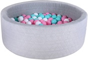 knorr® toys Bällebad soft - Cosy geo grey - 300 balls rose/creme/lightblue