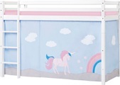 Hoppekids Hochbett »Einhorn«, inkl. Vorhang-Set, Matratze und Rollrost