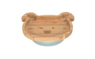 Lässig Bambus-Teller LITTLE CHUMS DOG mit Saugfuß in holz/blau