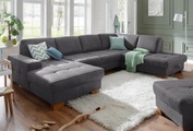Home affaire Wohnlandschaft »Pucci«, mit Federkern, Sitztiefenverstellung, Kontrastnaht