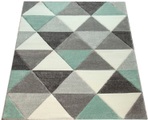 Paco Home Teppich »Lara 276«, rechteckig, 18 mm Höhe, Kurzflor, modernes geometrisches Design, Pastell-Farben, handgefertigter Konturenschnitt, ideal im Wohnzimmer & Schlafzimmer