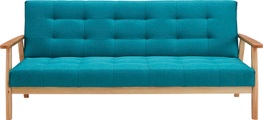 Bettsofa 3-Sitzer Strukturstoff petrol 190