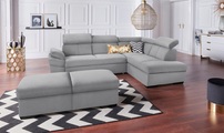 exxpo - sofa fashion Ecksofa, inklusive Kopfteil- und Armteilverstellung, wahlweise mit Bettfunktion