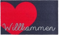 Fussmatte, Zala Living, »Willkommen Herz«, Höhe 7 mm, rutschhemmend beschichtet, gewebt