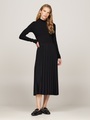 Tommy Hilfiger Blusenkleid »RIB MIX F&F PLEATED DRESS LS«, mit Falten, Rippoptik