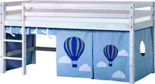 Hoppekids Hochbett »Ballon«, inkl. Vorhang-Set, Matratze und Rollrost
