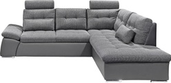 ED EXCITING DESIGN Ecksofa »Jakarta L-Form«, mit Bettfunktion, Kopfstützen, Nierenkissen etc.