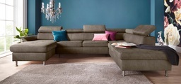exxpo - sofa fashion Wohnlandschaft, inkl. Kopf- bzw. Rückenverstellungwahlweise mit Bettfunktion und Bettkasten