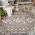 Carpet City Teppich »Santorini«, rund, 5 mm Höhe, 3D-Effekt, für Wohnzimmer, Flur, Küche, Wintergarten, Balkon, Wetterfest & UV-beständig