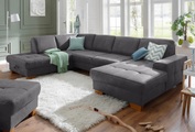Home affaire Wohnlandschaft »Pucci«, mit Federkern, Sitztiefenverstellung, Kontrastnaht