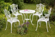 MERXX Gartenmöbelset »Lugano«, 5tlg., 4 Sessel, Tisch Ø 70 cm, Aluminium