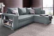 COLLECTION AB Ecksofa, mit Bettfunktion, Bettkasten und Regalarmteil, Ottomane links oder rechts montierbar, wahlweise mit Federkern, frei im Raum stellbar