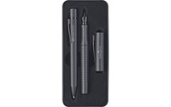 Faber-Castell, Faber Castell - Füllfederhalter M + Kugelschreiber Grip Edition all black in einer Geschenkset aus Metall