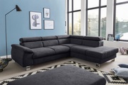 COTTA Ecksofa »Komaris«, inklusive Kopf- bzw. Rückenverstellung, wahlweise Bettfunktion, Bettkasten und RGB-LED-Beleuchtung