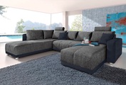 Places of Style Wohnlandschaft, mit Federkern, Bettfunktion und Bettkasten, inklusive 2 Kopfstützen, frei im Raum stellbar