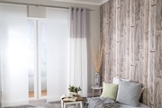 HOMING Vorhang »Caja«, (1 St.), Gardine mit Ösen,streifen,bordüre,Wohnzimmer,Schlafzimmer