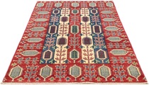 morgenland Wollteppich »Kazak Teppich handgeknüpft rot«, rechteckig, 7 mm Höhe