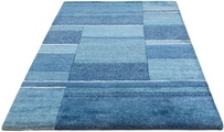 morgenland Wollteppich »Nepal Teppich handgeknüpft blau«, rechteckig, 18 mm Höhe
