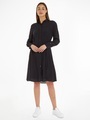 Tommy Hilfiger Blusenkleid »FLUID VISCOSE CREPE KNEE DRESS«, mit Logopatch