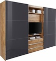Fresh To Go Schwebetürenschrank mit drehbaren TV-Element, Aussentüren mit Glas