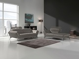 Egoitaliano, Egoitaliano Polstergarnitur »Sueli«, (Set), bestehend aus Sofa und Recamiere, Kopfteilverstellung, Bezug Leder