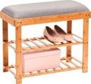 Zeller, Zeller - Schuhbank 2 Bambus Polyester - 60 x 29 x 50 cm
