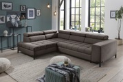 exxpo - sofa fashion Ecksofa, Steppung im Sitzbereich, Wahlweise mit Bettfunktion und Bettkasten, inklusive 5 verstellbaren Kopfstützen