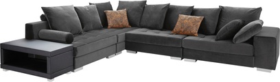 INOSIGN Ecksofa »Vale«, incl. Couchtisch, Steppung im Sitzbereich, Federkern