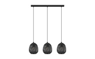 EGLO Hängeleuchte »Dembleby«, E27, Holzkorb geflochten, Schwarz, Vintage, Hygge, 3-flammig