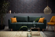 INOSIGN Schlafsofa »Nordic metallic«, mit Federkern und Metallbeinen, Steppung im Sitzbereich
