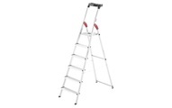 Hailo, Hailo L60 StandardLine 8160-607 Aluminium Stufen-Stehleiter inkl. Werkzeugablage Arbeitshöhe (max.): 3.05 m Silber, Rot,