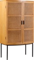 COUCH??, COUCH? Highboard »Feines Geflecht«, Mit Rattan-Geflecht Einsatz, abgerundete Form