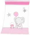 Herding Kinderdecke Fynn kleiner Elefant 75 x 100 cm - rosa/pink - Gr.100x75 cm