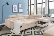 COTTA Ecksofa »Komaris«, inklusive Kopf- bzw. Rückenverstellung, wahlweise Bettfunktion, Bettkasten und RGB-LED-Beleuchtung