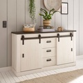HOME AFFAIRE, Home affaire Sideboard »SHERWOOD«, Holz Dekor, mit Scheunentorbeschlag und Apothekergriffen, Breite 161cm