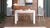 Home affaire Esstisch »Hamar Esszimmertisch 120x80, Weiss oder Eiche Holz Küchentisch«, Verlängerbar durch Einlegeplatte, max. Breite 160 cm