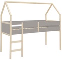 LÜTTENHÜTT, Lüttenhütt Hochbett »Janne«, aus schönem massivem Kiefernholz, Einzelbett, in einer Haus-Optik Form, inklusive praktischer massiver Holzleiter, in verschiedenen Farbvarianten erhältlich, Liegefläche 90x200 cm