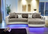 Jockenhöfer Gruppe Ecksofa, inklusive RGB-LED-Beleuchtung und Bluetooth-Soundsystem, Recamiere links oder rechts montierbar, inklusive loser Rücken- und Zierkissen, frei im Raum stellbar