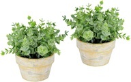 I.GE.A. Kunstpflanze »Künstlicher Eukalyptus im Topf 2er Set Pflanze«, Deko Blume für Hochzeit Plastikpflanze Kräuter Deko-Kräuter