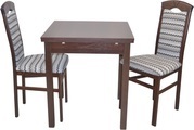 HOFMANN LIVING AND MORE Essgruppe »Creto«, (Spar-Set, 3 tlg., 1 Tisch, 2 Stühle), Stuhlgestell und Tischbeine aus Massivholz, Tisch mit 2 Ansteckplatten