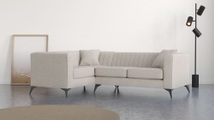 Places of Style Ecksofa »MATTHEW B/T/H: 240/167/74 cm«, L-Form, Steppung im Rücken, incl. Zierkissen, lose Sitzkissen