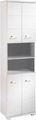 byLIVING Hochschrank »Nebraska«, Breite 50 cm, Badezimmerschrank mit Metallgriffen, viel Stauraum hinter den Türen und in 2 offenen Fächern, MDF-Front in Hochglanz-Optik