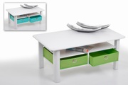 PRO Line Couchtisch, rechteckig mit farbigen Faltboxen