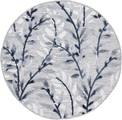 carpetfine Teppich »Deja 100«, rund, 4 mm Höhe, robustes Flachgewebe, Motiv- Floral Palmenblätter, Hoch-Tief Effekt, In- und Outdoor geeignet, Wetterfest und UV-beständig für Balkon, Terrasse, Garten, Aussenbereich,Wohnzimmer, Schlafzimmer