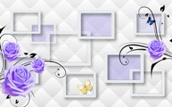 Papermoon Fototapete »Muster mit Blumen«, Vliestapete, hochwertiger Digitaldruck, inklusive Kleister