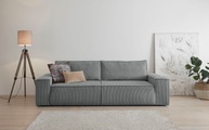 Premium collection by Home affaire 3-Sitzer »SHERWOOD«, nachts: Schlafsofa (Liegefläche 200x136 cm) mit Bettkasten, mit 2 losen Rückenkissen, hochwertiger Cord-Bezug, tagsüber chilliges 3-Sitzer-Sofa.