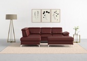 sit&more Ecksofa »Cabrio«, mit Sitztiefenverstellung und Federkern, 3 Nierenkissen