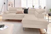 COTTA Ecksofa »Caluso«, inklusive Kopfteilverstellung, wahlweise mit Bettfunktion
