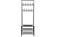 Songmics - HSR04B Garderobenständer Kleiderständer mit 3 schuhablagen mit 18 haken, Metall, schwarz, 68,8 x 35,2 x 187 cm